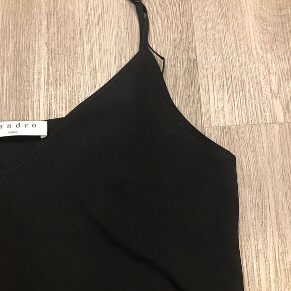 SANDRO Black Spaghetti Strap Camisole Size 1 - Picture 2 of 8